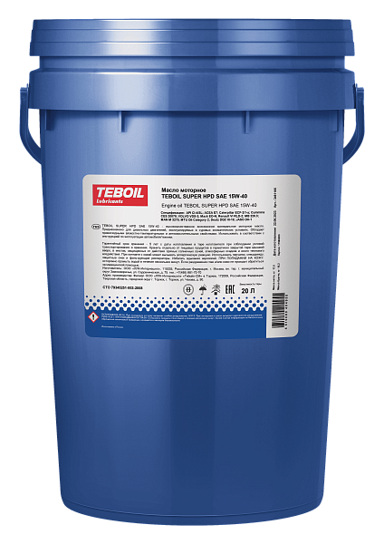 Минеральное моторное масло TEBOIL SUPER HPD 15W-40